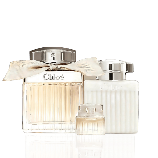 Chloé for Women Gift Set – Includes 75mL EDP, 5mL EDP, and 100mL Body Lotion.