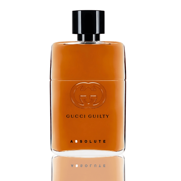 "Gucci Guilty Absolute Pour Homme – Leather and woody fragrance."