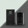 "Gucci Guilty Pour Homme 150mL – Spicy masculine scent with chili pepper and patchouli."