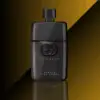 Intense Gucci Guilty Pour Homme Parfum with fresh citrus, warm spices, and deep woody notes.