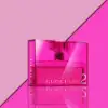 "Playful Gucci Rush 2 bottle featuring freesia, rose, and oakmoss notes."