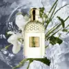 "Aromatic green Guerlain Aqua Allegoria Herba Fresca Eau de Toilette 125mL with fresh mint."