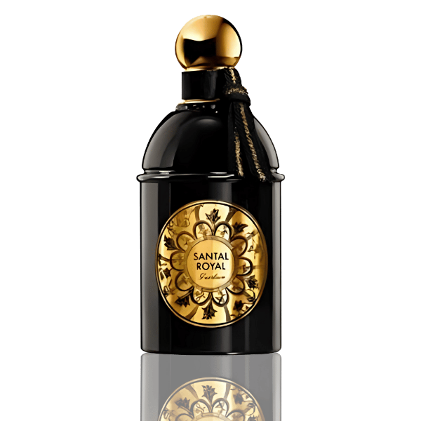 "Guerlain Santal Royal Eau de Parfum 125mL with oud, sandalwood, and jasmine."