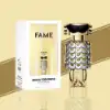 Fame EDP – A bold mix of pink pepper, frankincense, and sandalwood.