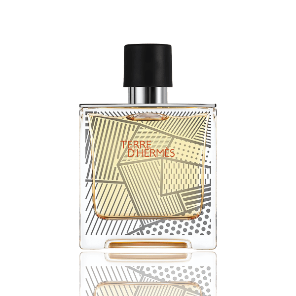 Hermès Terre D'Hermès H Bottle Limited Edition Parfum 75mL, a warm woody fragrance for men.