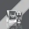 Elegant bottle layout of Invictus Platinum EDP for men