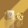 Elegant gold bottle layout of Lady Million EDP for ladies