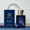 Versace Dylan Blue perfume with bergamot, ambroxan, and incense.